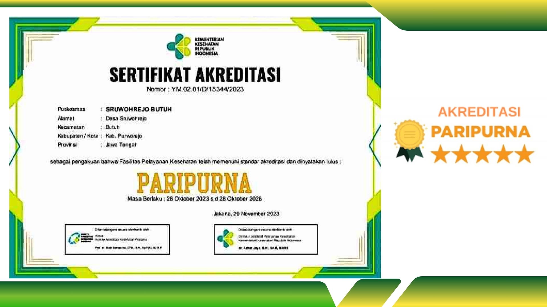 IKLAN 1 SERTIFIKAT AKREDITASI